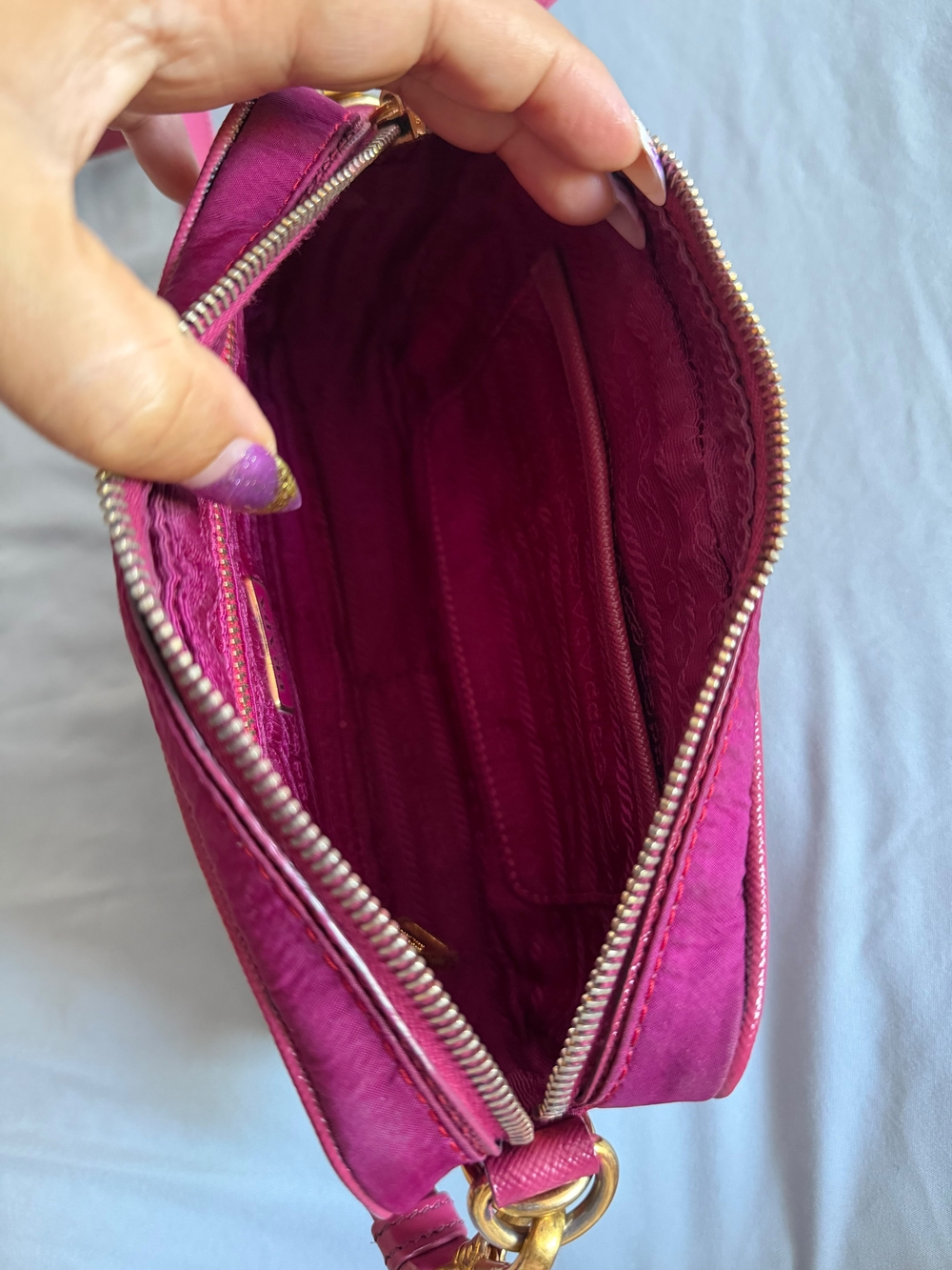 Prada Pink Nylon Crossbody Bag with Gold Hardware - Picture 13 of 16